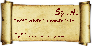 Szánthó Atanázia névjegykártya
